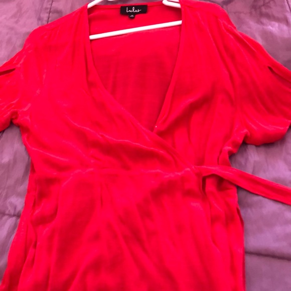 A beautiful red wrap dress from LuLu boutique - Picture 3 of 3